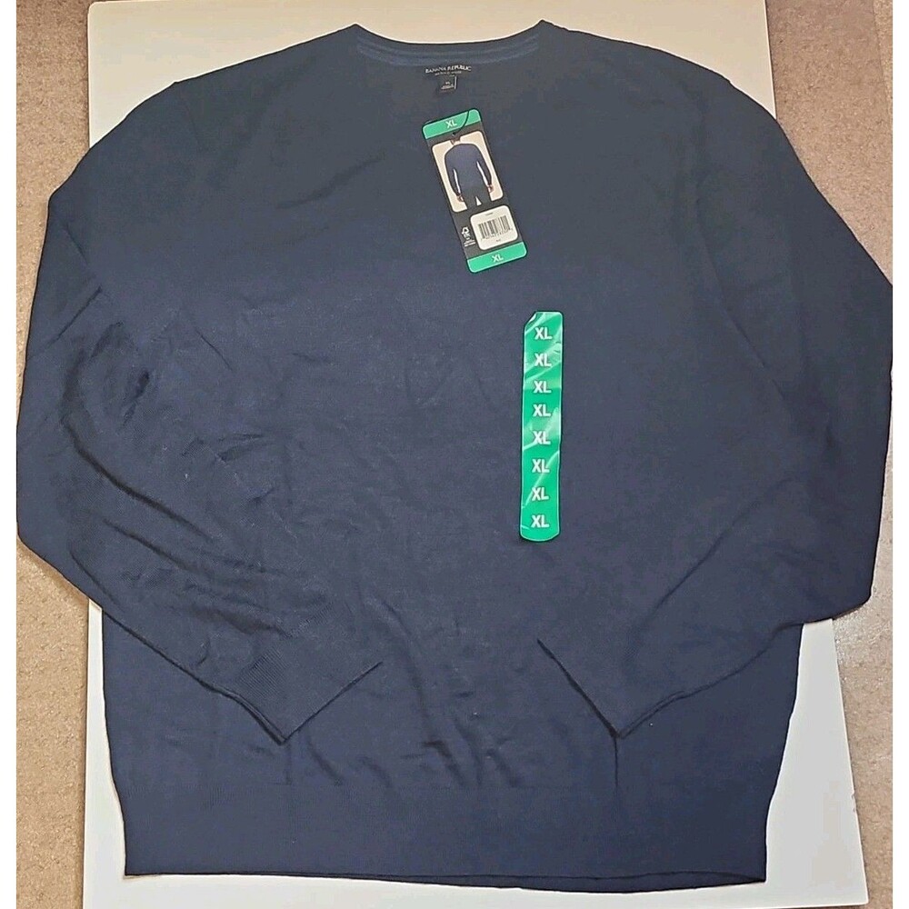 Banana Republic Men’s Merino Wool Crew Neck Sweater Blue Size XL NWT